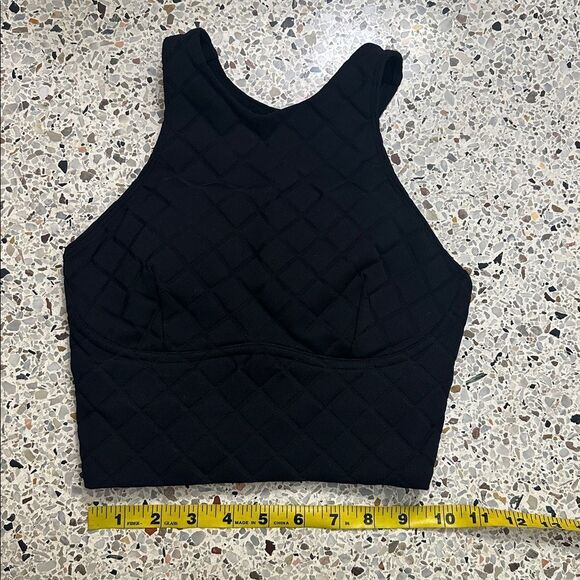 Lululemon black diamond grid high neck swim top 2 with pads bikini top - Picture 8 of 9
